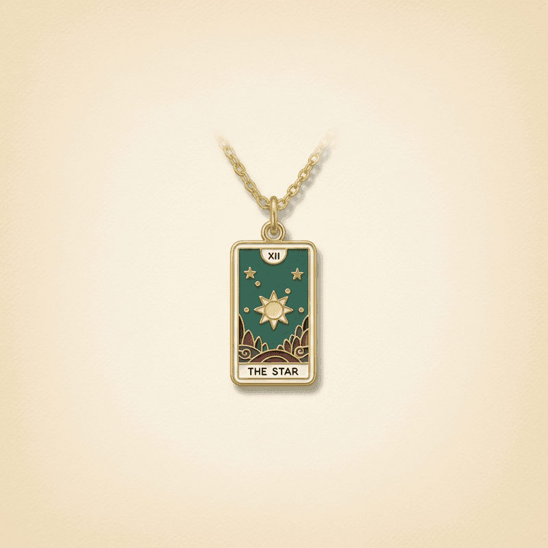 Tarot Card Enamel Charm Necklace