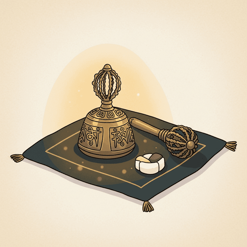 Tibetan Brass Meditation Bell & Dorje