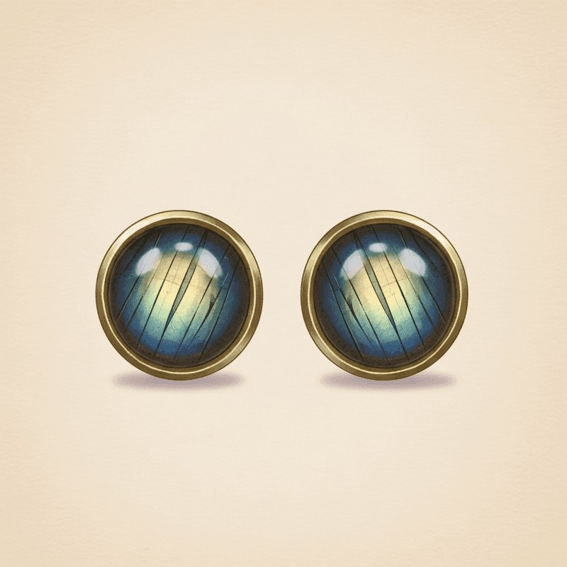 Labradorite Stud Earrings · Sterling Silver