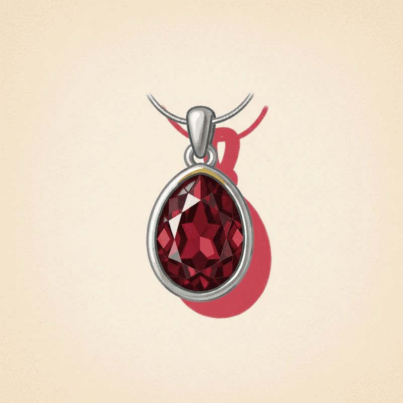 Garnet Pendant · Sterling Silver