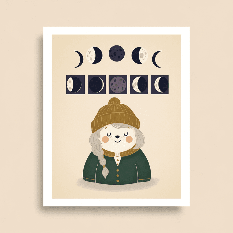 Lunar Phases Chart · Art Print