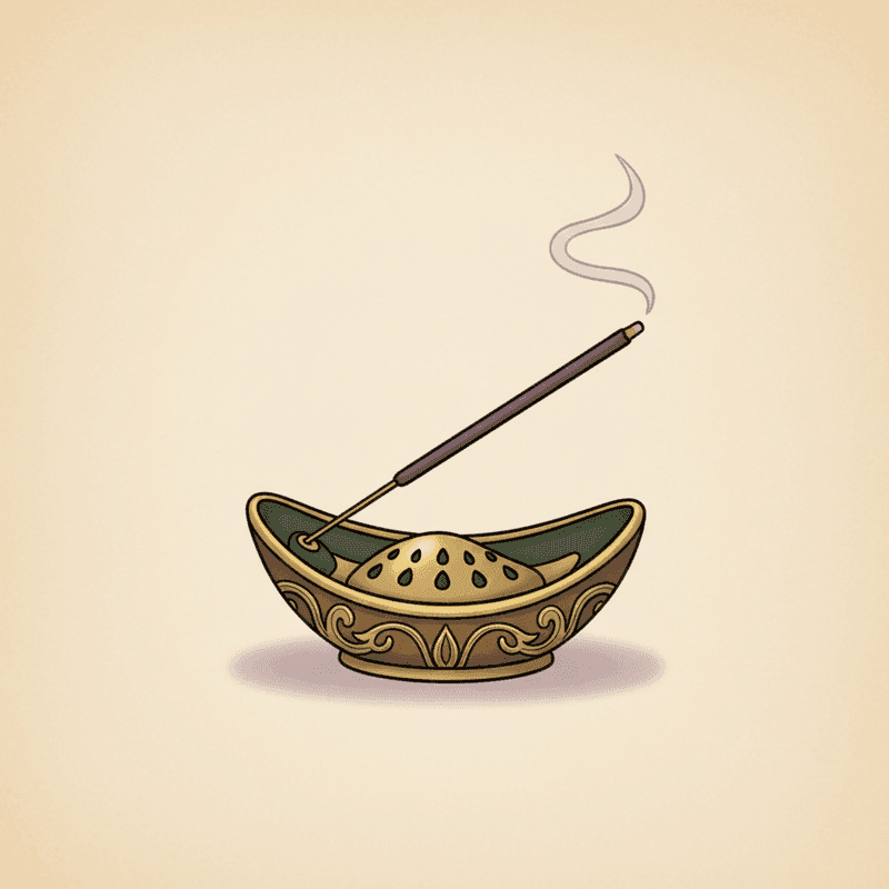 Brass Stick Incense Holder Boat