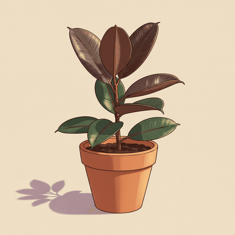 Rubber Plant (Ficus elastica 'Burgundy')