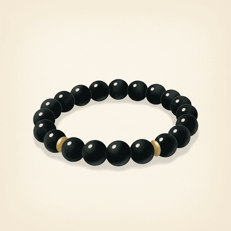 Black Tourmaline Bead Bracelet