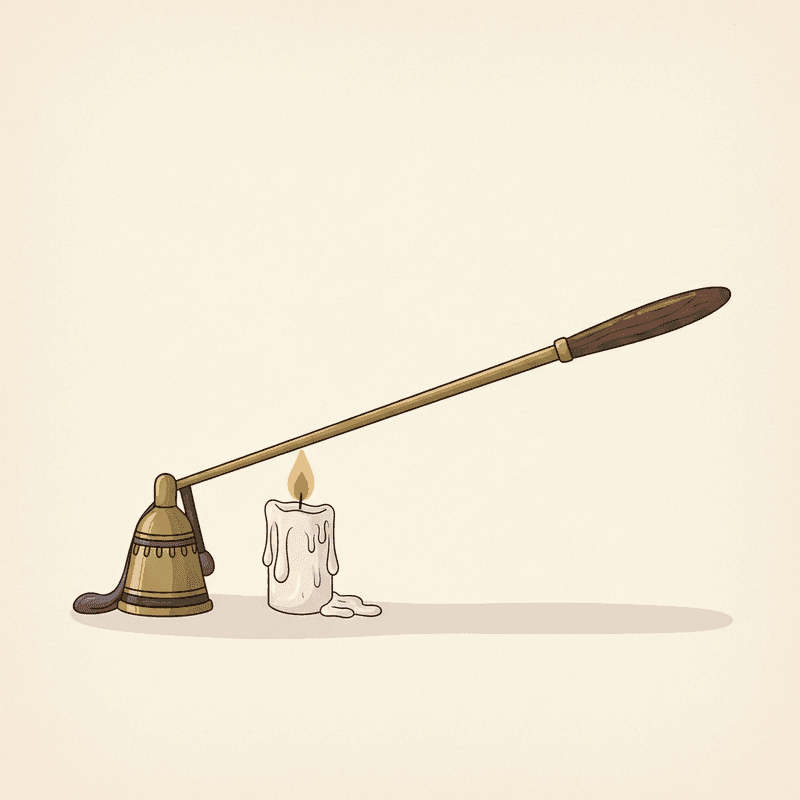 Brass Candle Snuffer, Long Handle