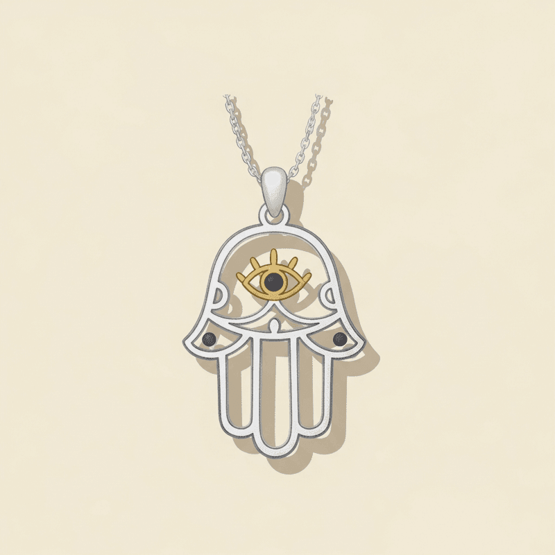 Hamsa Hand Pendant · Sterling Silver