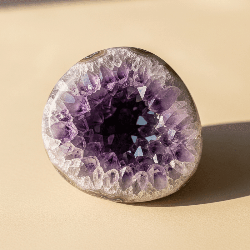 Raw Amethyst Geode Half