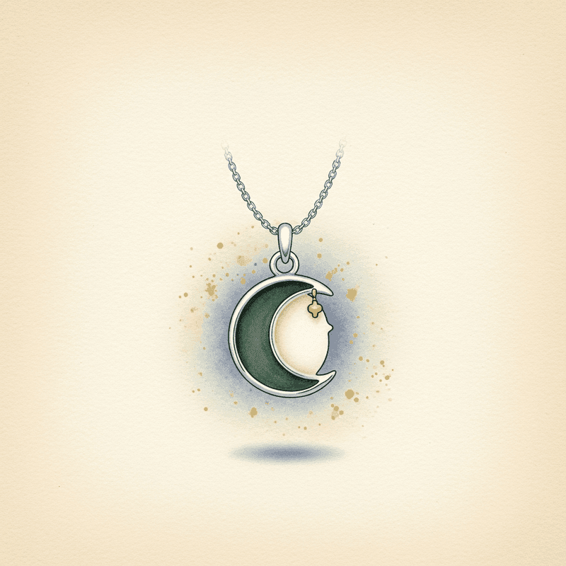 Crescent Moon Pendant · Sterling Silver