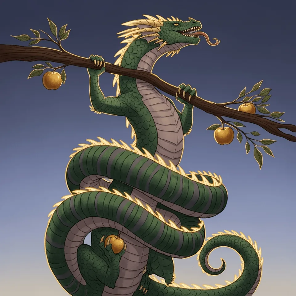 Draco, Ladon, the dragon at the apples